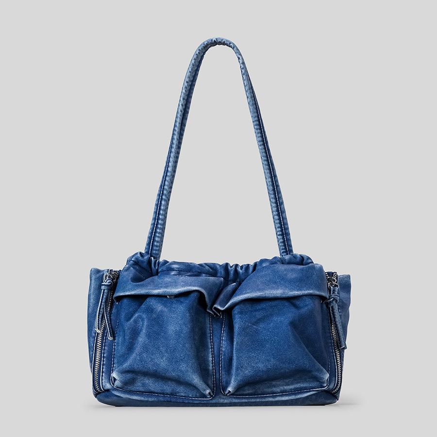 Retro Motorcycle Bag Versatile Pleated Single-shoulder Underarm Bag Women's Handbag