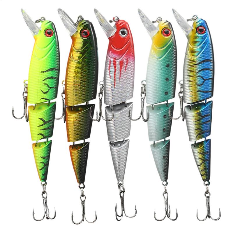 Gelenkiger Swimbait Mehrgelenkiger Künstlicher Hardbait Mit Drillingshaken Realistisch Langsam Sinkend Schwimmende Barschköder Für Forellen