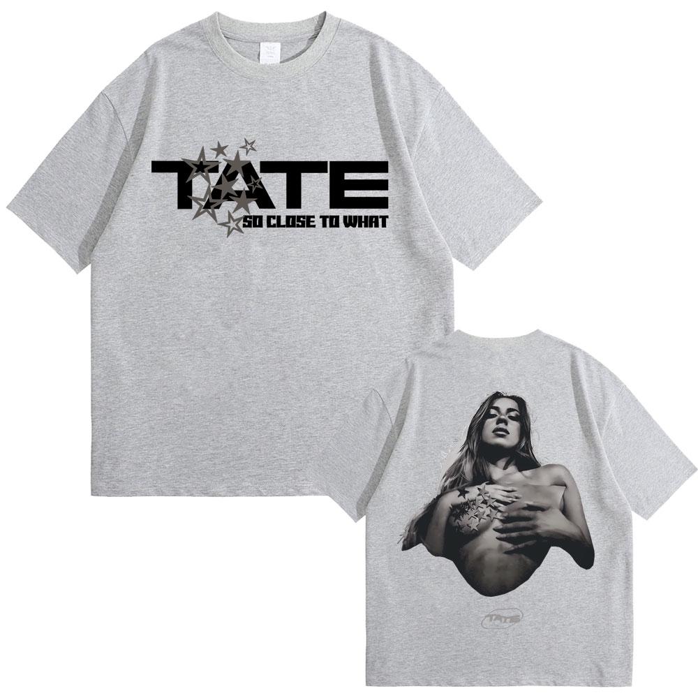

Співачка Тейт Макрей Альбом Так близько до чого 2025 Світовий тур Принтовані футболки Чоловічі Жіночі Мода Поп-музика Футболки Оверсайз футболка 4XL