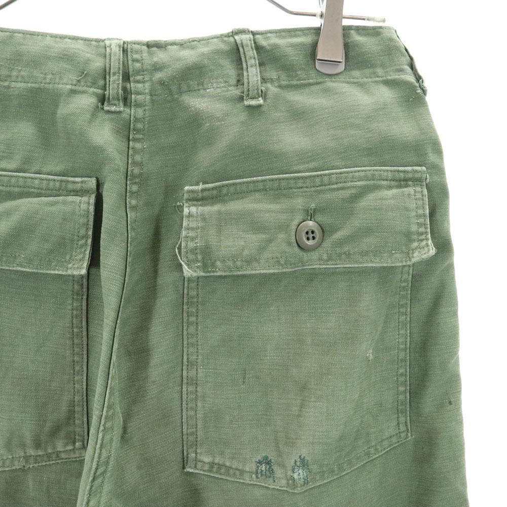 US ARMY 70s DSA Vintage Cotton Satin Baker Pants W30 Military Button Fly Men's Used