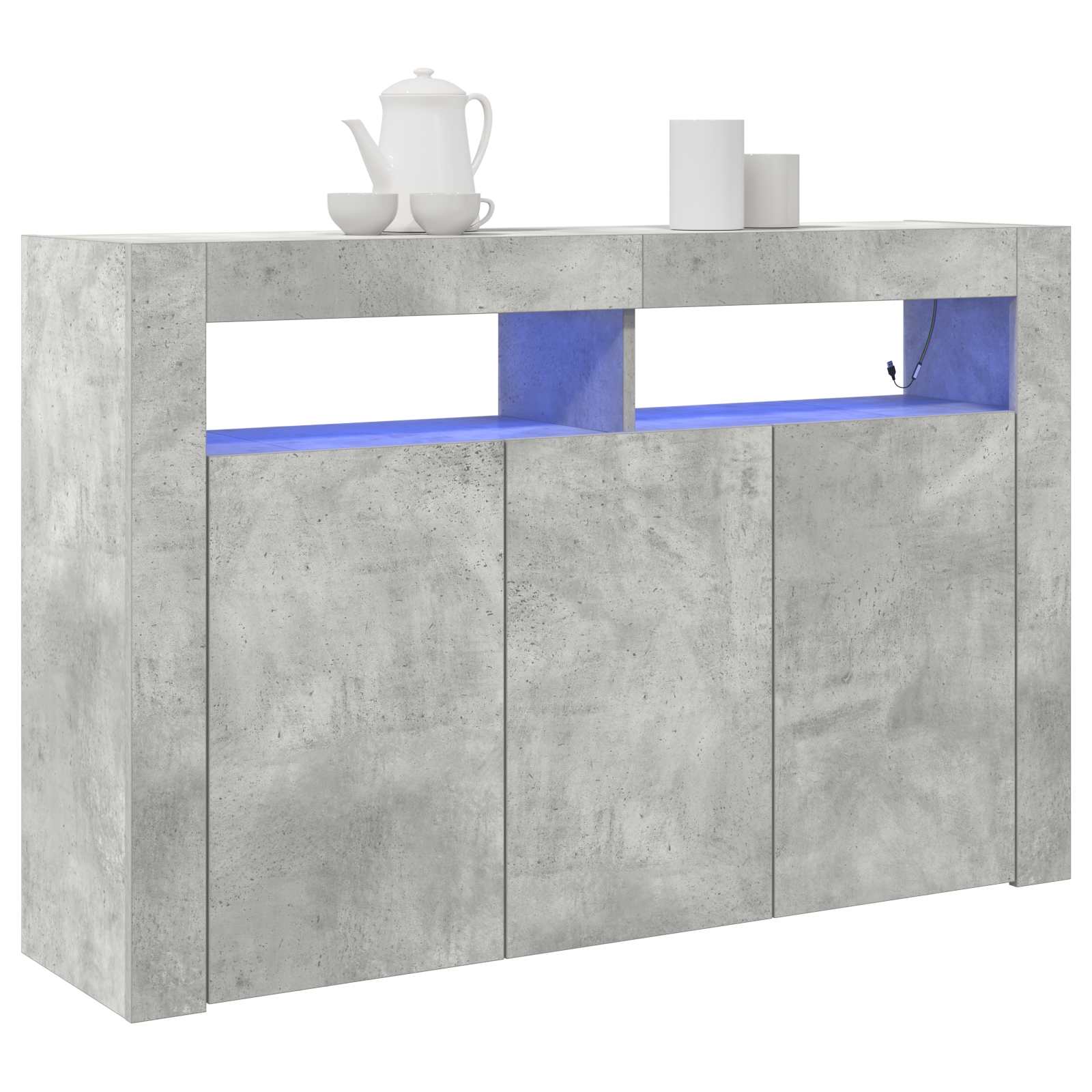 Betongrau Sideboard 116 x 30 x 75 cm Holzwerkstoff