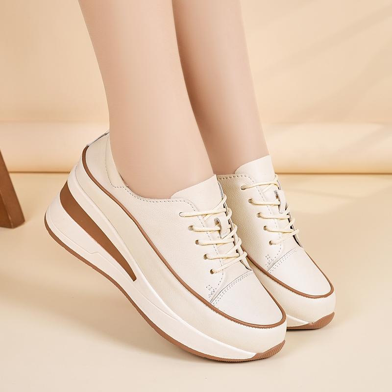 Spring/Autumn New Versatile Slope Heel Height Increasing Casual Women's Shoes Casual Shoes