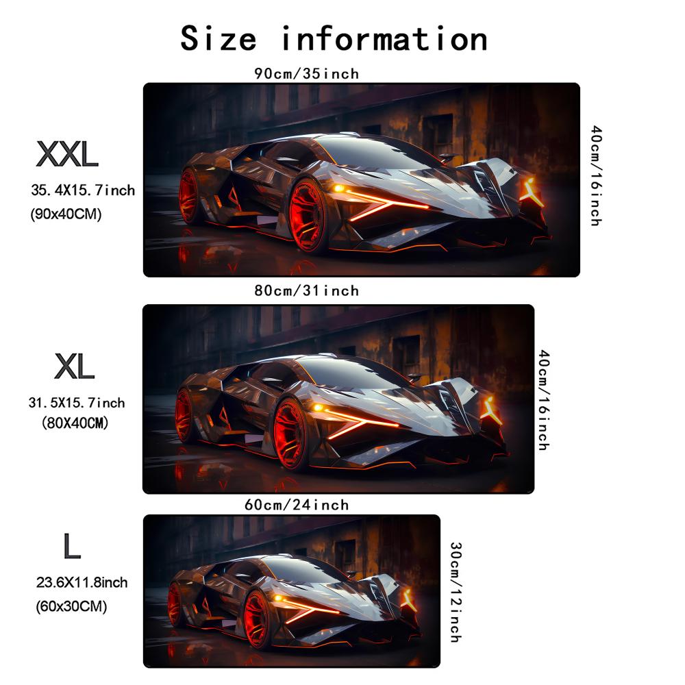 Cool Sports Car Mouse Pad Large Computer Office Game Table Mat XXL Rubber Anti-slip Stitched Keyboard Mats Gaming Long Desk Pads