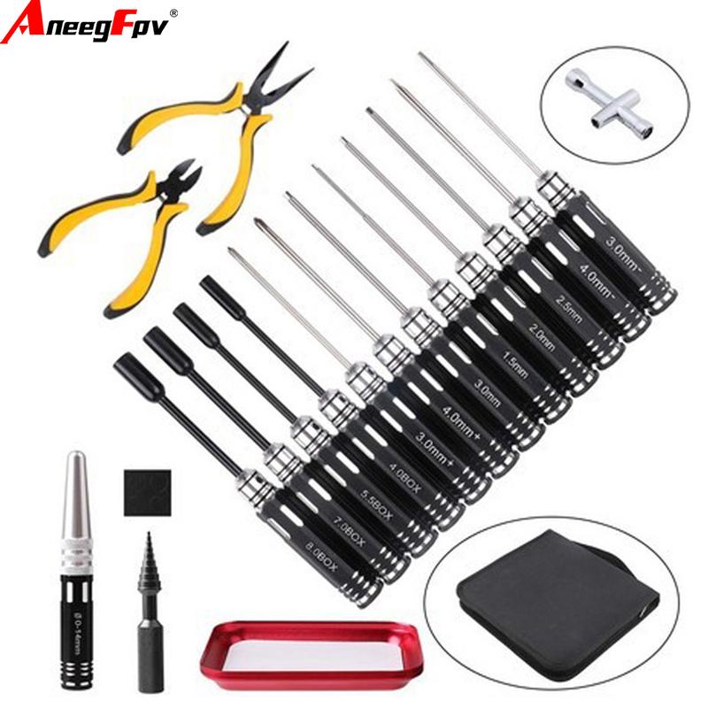 18-in-1 / 23-in-1 RC Gereedschapskits Schroevendraaier Tangen Zeskant Dop Socket Reparatie Doos Set voor het Repareren van RC Vliegtuigen RC Auto Model Speelgoed