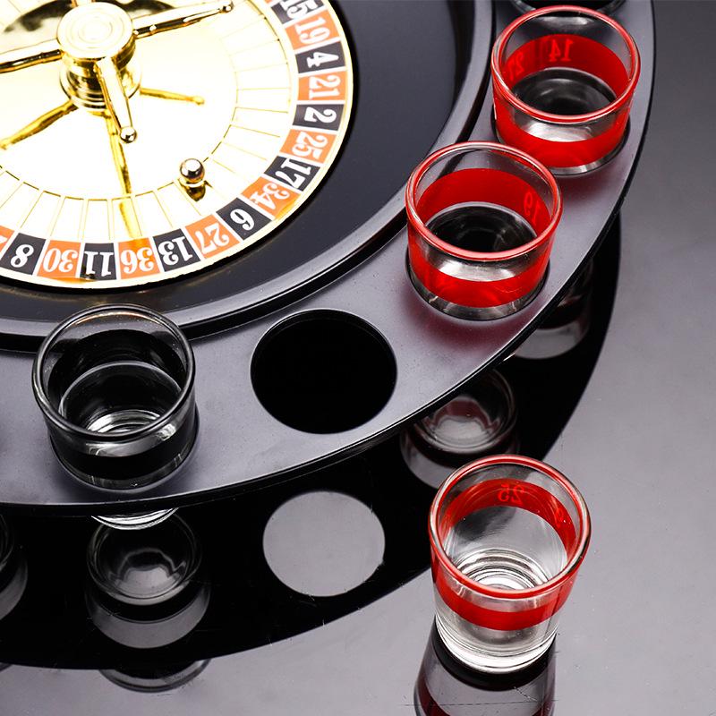 Russian Roulette Drinking Game Turntable with Wine Glasses – Bar Entertainment and Atmosphere Booster