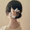 Korean Antique Chiffon Flower Pearl Tassel Hair Stick U-Shaped Hair Clip Temperament Chinese Style Hairpin For Women Headwear