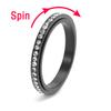 Fidget Anxiety Ring Drive Away Your Anxiety Stainless Steel Spinner Band Rings Cubic Zirconia Rings With Gift Box