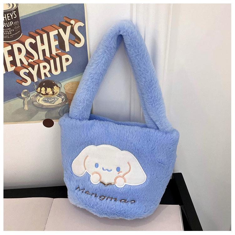 Cute Cartoon Bear Multi-color Bucket Bag Fashionable Sweet Plush Handbag Cute Doll Bag Going Out Small Bag