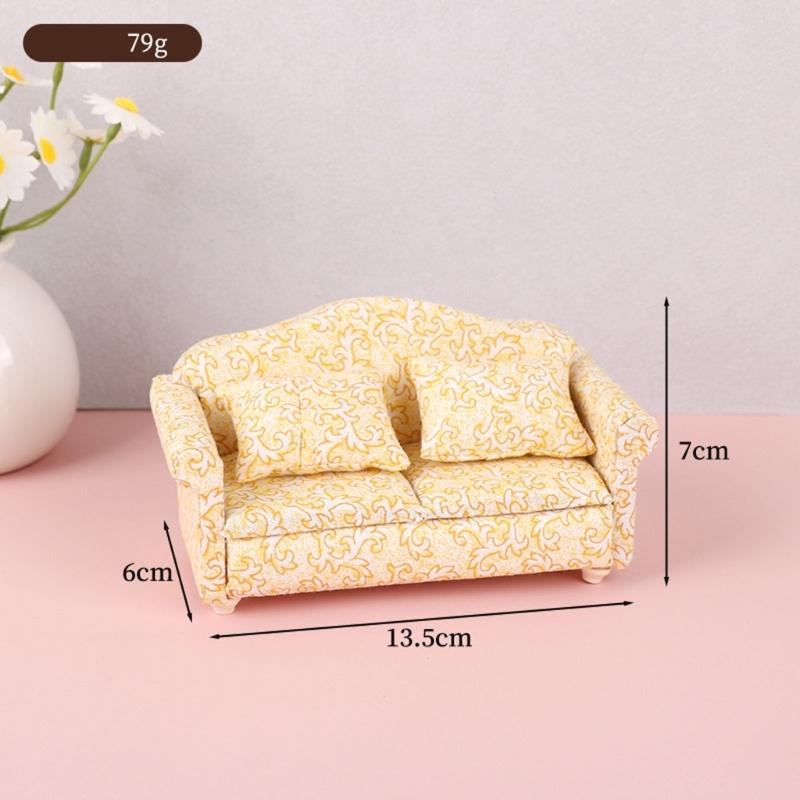 1 12 Toyhouse Furniture Modern Couch Set With Coordinating Throw Pillows Secure Assembly