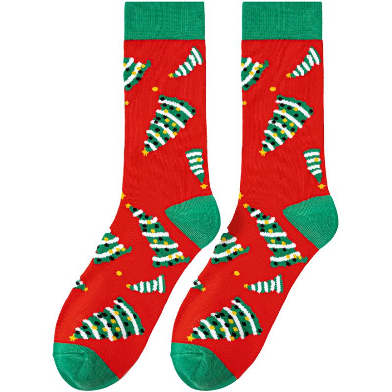 Trendige Unisex-Weihnachts-Baumwollsocken - Beliebter Europäischer & Amerikanischer Stil für Alle Jahreszeiten