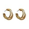 Fashion Multilayer Ring C- Shaped Stud Earrings for Women Minimalist Minority Design Earrings Fashionable Earrings Accessible Luxury Fancy