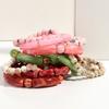 4pcs Bamboo Tube Acrylic Elastic Bracelets for Women Men Boho Resin Ceramic Circle Elbow Beaded Bangle Stack Jewelry Set Gift