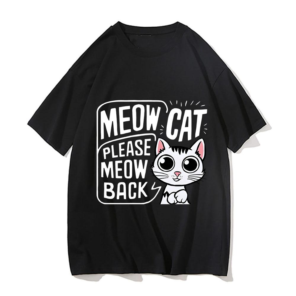 

Baby Lasagna Meow Cat Please Meow Back T-shirts Men Summer Short Sleeve Cotton Tee-shirt Cute Graphic Print Tshirts Ropa Hombre 2XL