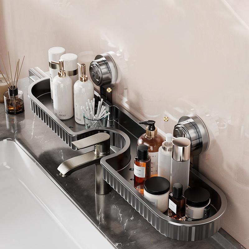 1 szt. Domowa przyssawka Półka do zlewu Bez wiercenia Montowana na ścianie Organizer na odpływ kranu Uniwersalne modele kranów