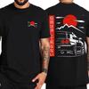 Tshirt Harajuku Japanese Style Car T Shirts Men Back Print Street Wear Original Design Oversized Tops Tee Unisex Casual Top