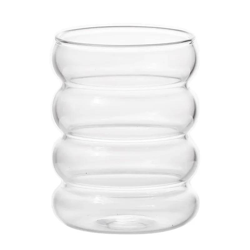 350ML Transparent Glass Cup High Borosilicate Heat-resistant Caterpillar Shape Drinking Glasses Coffee Mug Beer Juice Milk Cups