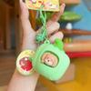 Tomato Green Pepper Dachshund Silicone Keychain With Playful Design Squeezable