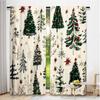 Set Of 2 Flat Printing High Quality Christmas Curtains Cartoon Tree Digital Printed Polyester Drapes Non Fading Festive Curtain Made