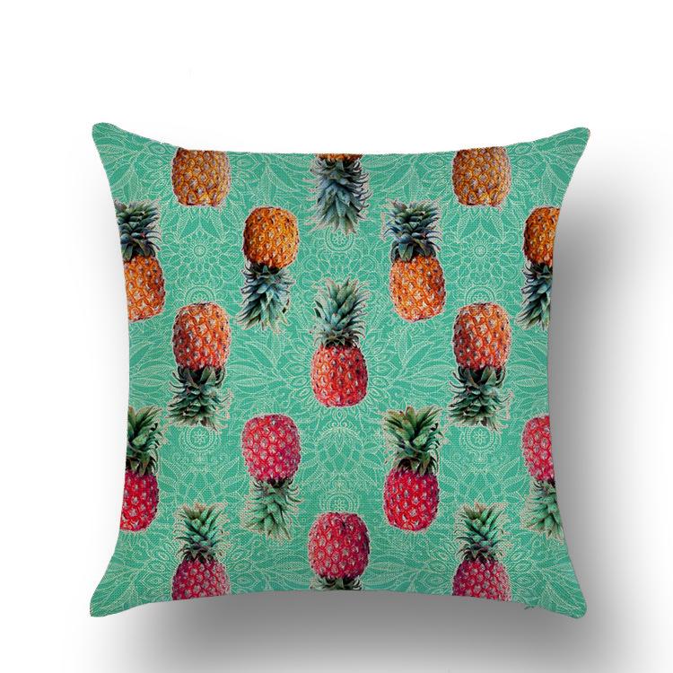 Tropical Fruit Painted Pineapple Linen Pillow Pillow Case Casual Comfortable Car Sofa Office Cushion Cover