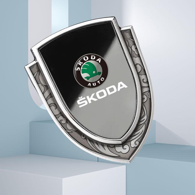 

3D Metal Car Body Fender Emblem Shield Stickers Decor Auto for Skoda OCTAVIA A7 VRS Superb Rapid Kodiaq Karoq Fabia Accessories