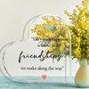 2D Flat, "Life's Truest Happiness" Vintage Acrylic Heart Friendship Decor Sign, Home Decor Plaque Hanging Wall Art Decorative Garden Decoration for Ro