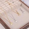 Decorative Sunset Sea Pendant Necklace Made of Stainless Steel, Mustard Seed Tag Necklace