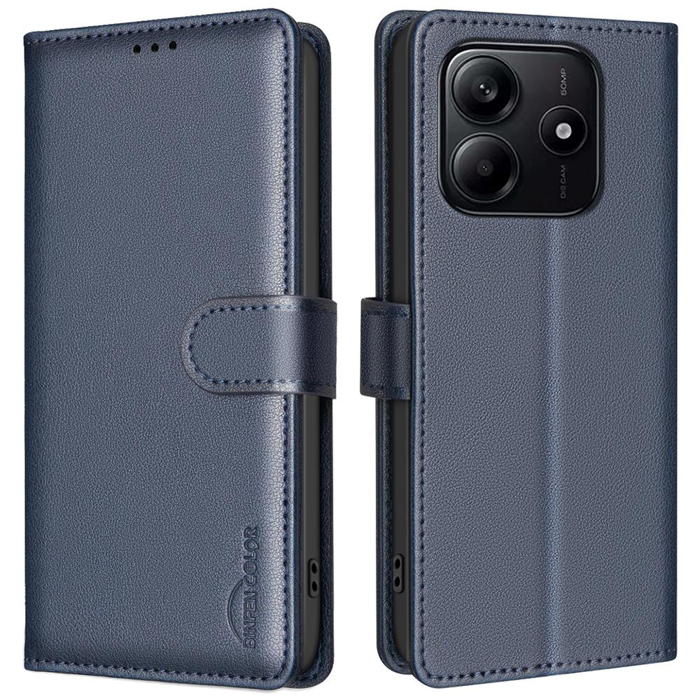 

BINFEN COLOR BF32 For Xiaomi Redmi Note 14 4G (163.25mm) Leather Case Wallet RFID Blocking Phone Cover E