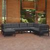 Day and Night - Day and Night Garden Furniture 7 Pieces with Black Cushions Solid Pine Wood