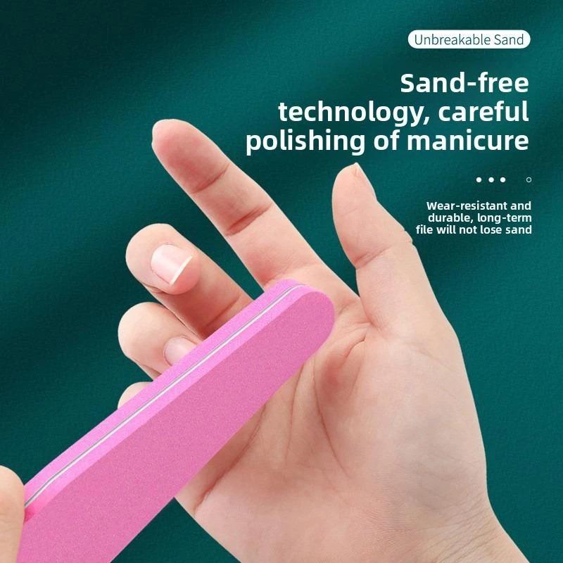 Nail Buffer Pink Easy-to-Hold Rectangular Fine Sand Buffing Block for Salon Grade Home Nail Polishing Care