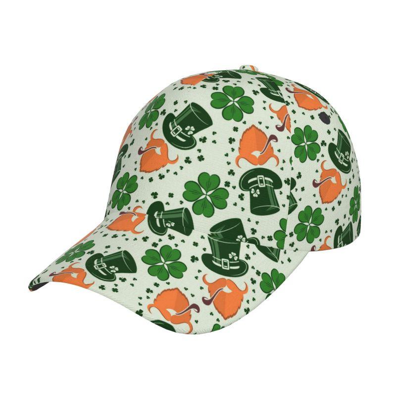 St Patrick's Day Irish Leaf Clovers Print Baseball Cap Unisex Adjustable Baseball Cap Outdoor Sun Visor Caps for Men Women