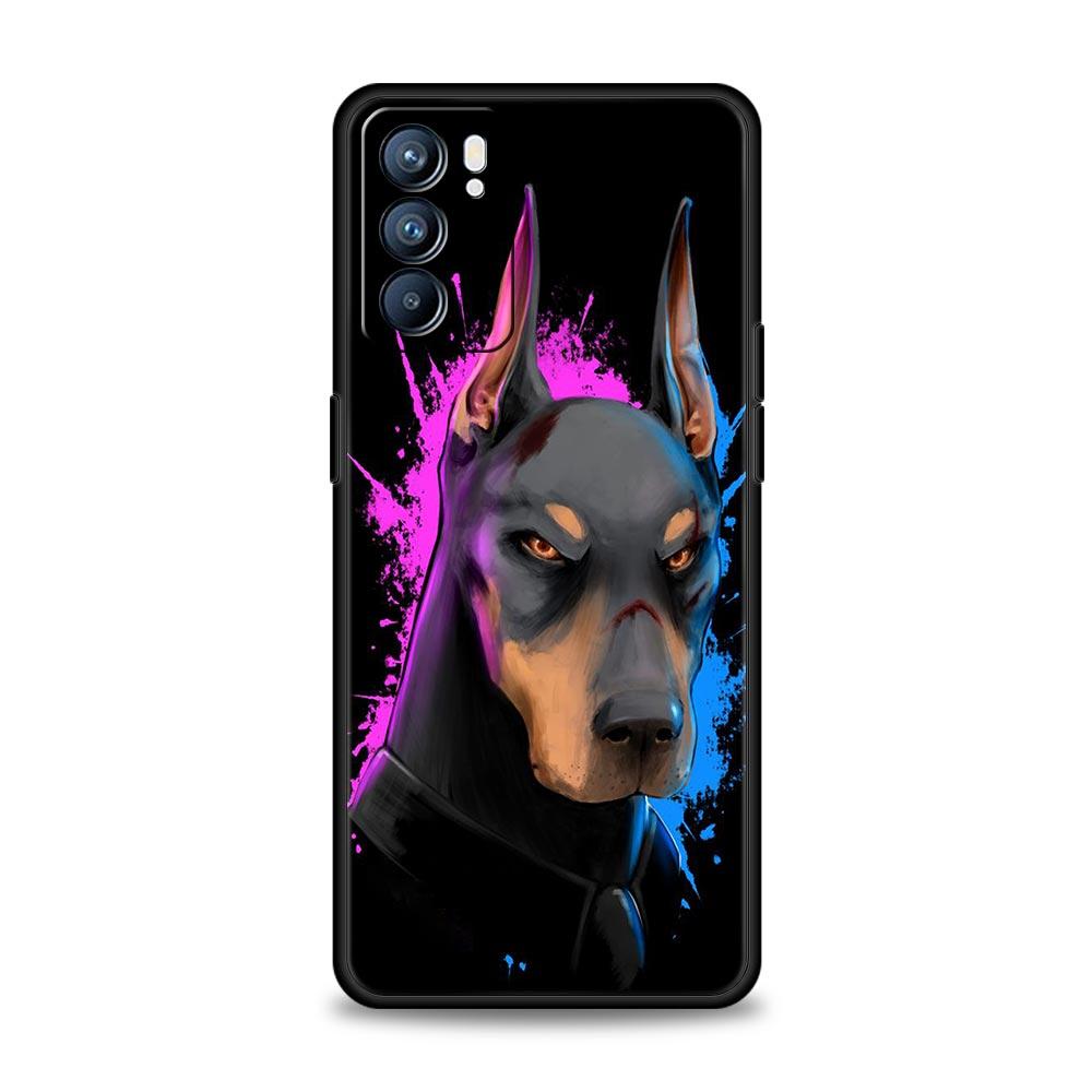 Doberman Dog Phone Case For Oppo Reno 13 12 11 10 7 F Find X5 X6 A98 A80 A79 A78 A57 A54 A31 A17 Pro 5G Soft TPU Cover Funda Bag