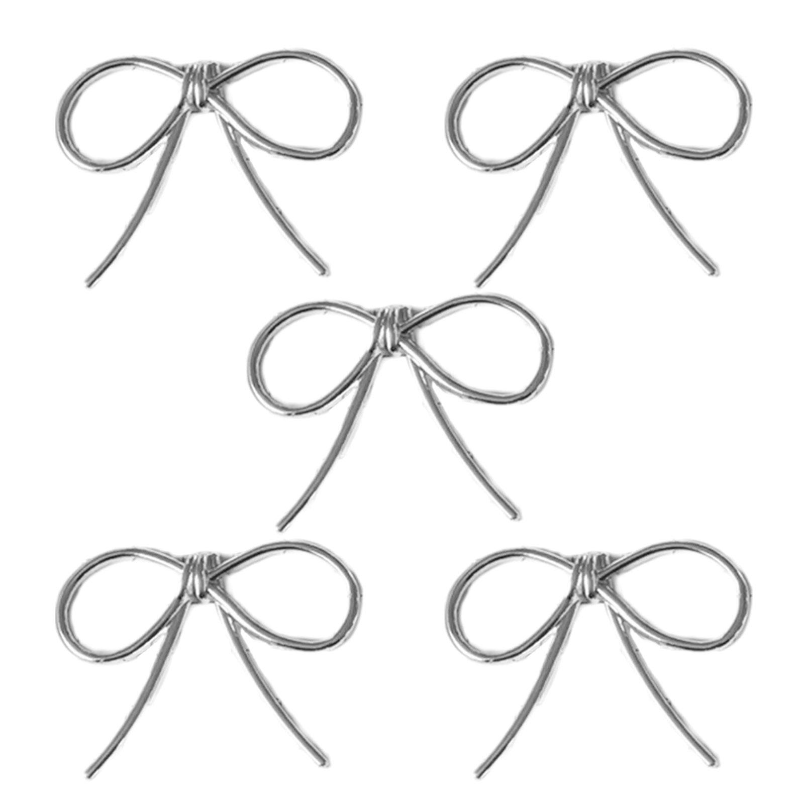 

Collection of 10/5 Metal Butterfly Knots Accessory Metallic Knots Jewelry Pendant Accessory Fashionable Embellishments 2 серебряный