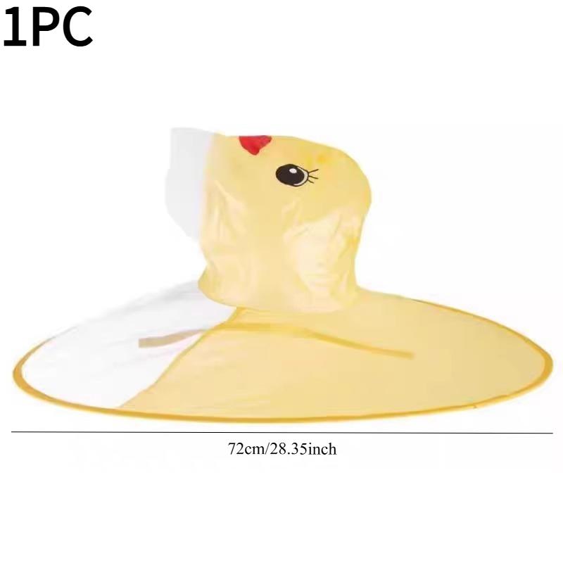 1PC Children s UFO Raincoat Little Yellow Duck Cloak Umbrella Hat Baby Raincoat
