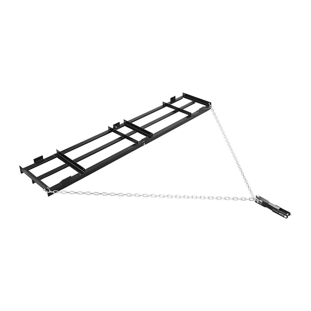 Drag Harrow, 243x50 Cm, Tow-Behind Driveway Grader with Adjustable Width & 50lbs Load Capacity, Heavy Duty Lawn Leveling Rake, Galvanized Steel Gravel