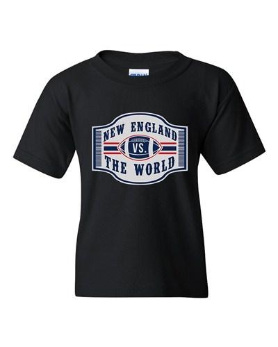 New England VS The World Football Champions Sports Fan DT Youth Kids T-Shirt Tee Unisex T-Shirt XXXL