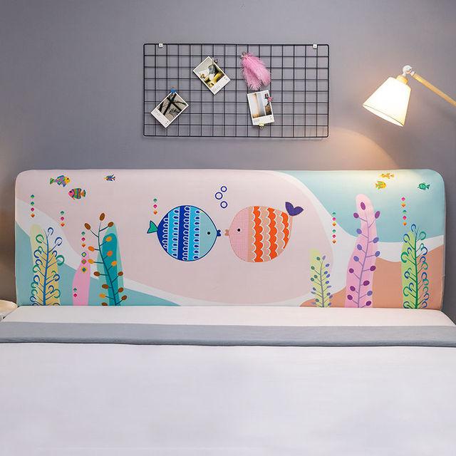 Cartoon Headboard Cover Dustproof All -Inclusive Stretch Print Bedside Cover Guest Room Bedside Backrest Decorative Protective