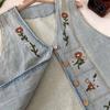Vest Denim Women    Cotton Vest Oversize Solid Color Plus Size Casual Sleeveless Coat Buttons Vest
