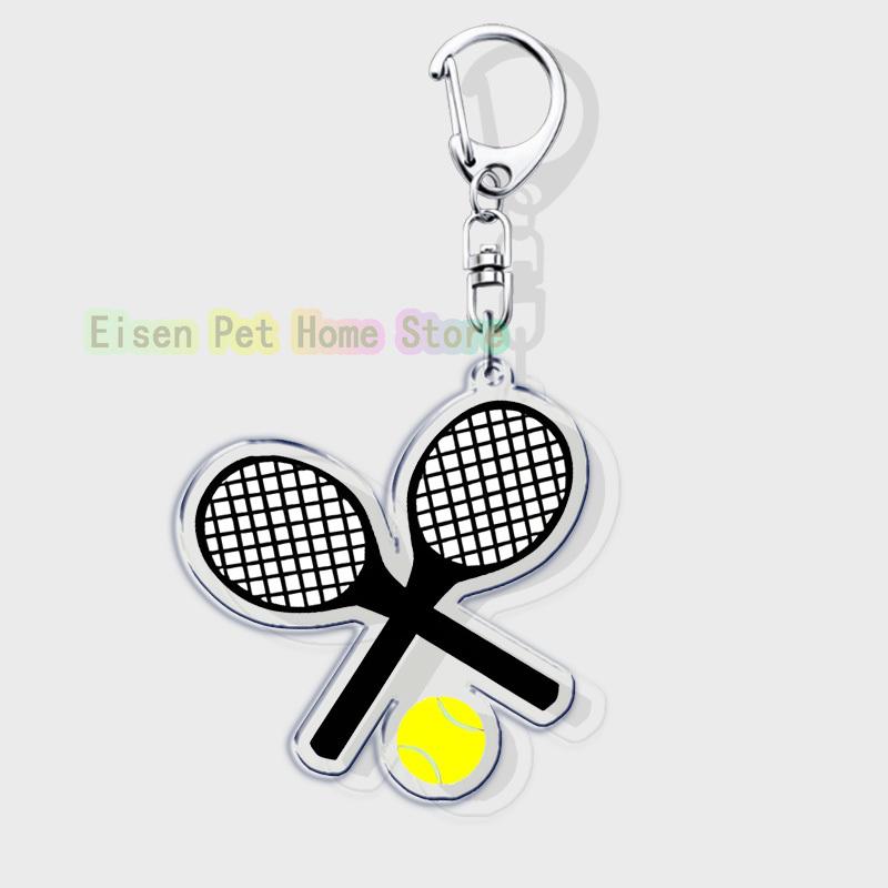 Classic Sports I Love Tennis Keychains for Accessories Bag Hobby Bike Car Keyrings Jewelry Friends Father Boyfriends Gifts