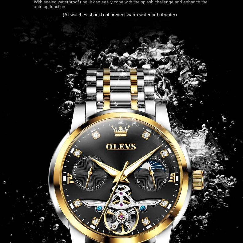 OLEVS Brand Multi-function Tourbillon Men's Watch Mechanical Watch Glow-in-the-dark Trend Men's Watch Business Model