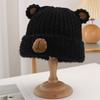 Cute Bear Hat for Women In Winter Plush New Korean Knitted Hat Versatile Warm Ear Protection Thickened Fashionable Plush
