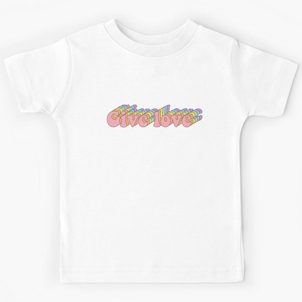 Give Love Retro Rainbow Design Kids T-Shirt 130