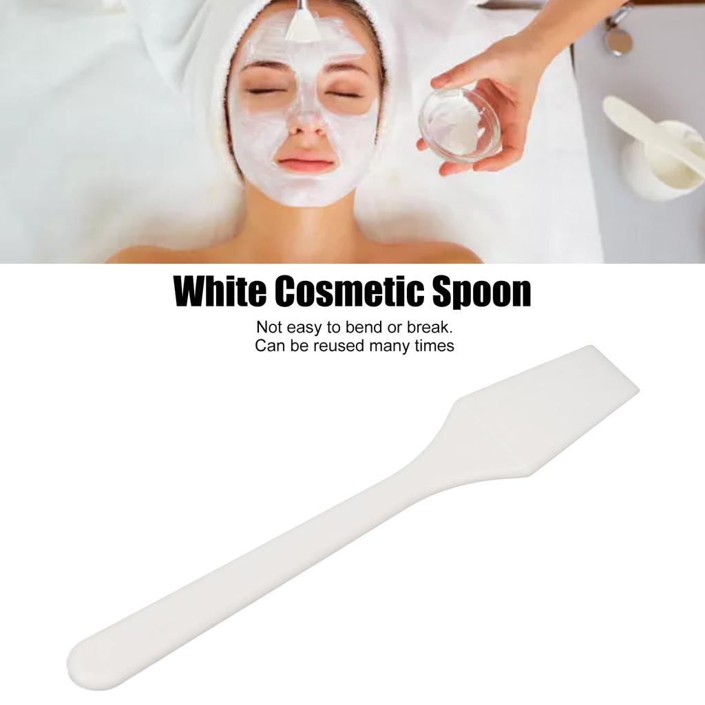 50pcs Cosmetic Spoon Massaging Reusable Cosmetic Spoon Spatula White for Cream Nail Glue White
