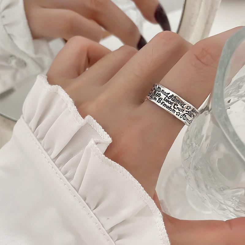 

Уникальное готическое кольцо из чистого серебра S925 для женщин с ретро геометрическим дизайном, идеально подходящее для влюбленных, мода