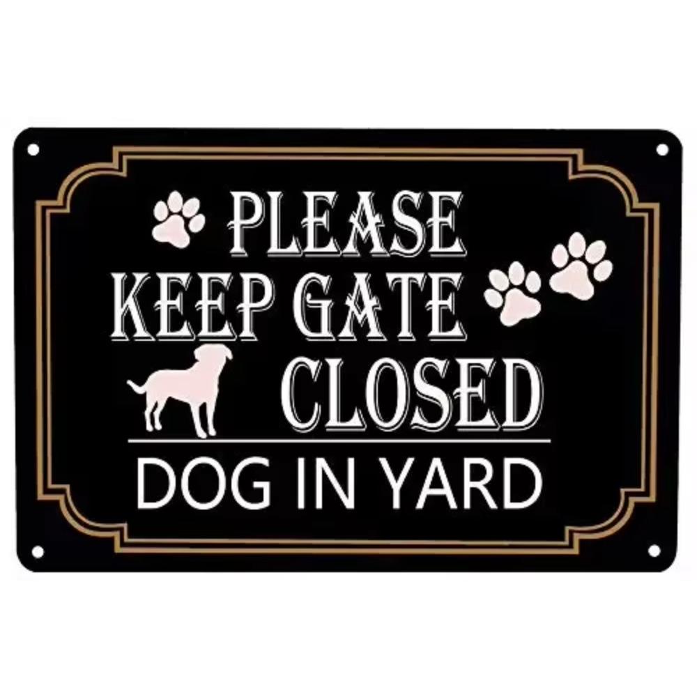 

Please Keep Gate Closed Dogs in Yard Reto Vintage Metal Tin Signs Safety Warning Sign for Lawn Garden Yard Signs 8X12Inch 20x30cm білий