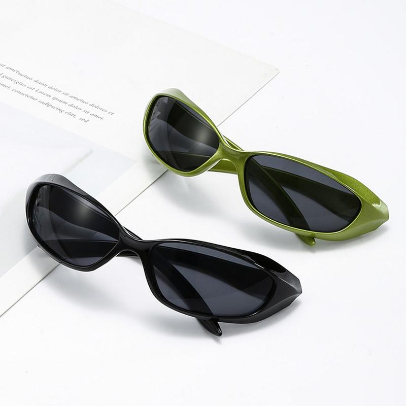 New Arrival Popular Women's Sunglasses Punk Sunglasses Unique Oval Sun Glasses Men Goggle Shades Mirror Colorful Y2K Eyewear
