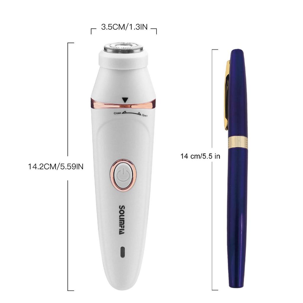 Solimpia 7-in-1 Women's Epilator and Multifunctional Hair Remover for Full-Body Use, Waterproof Shaver with Razor and Eyebrow Trimmer