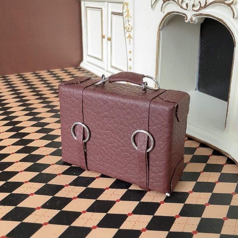 1 Stück 1:12 Maßstab Miniatur Puppenhaus Retro Lederbox Aktentasche Koffer Modell Spielzeug Dekoration Für Puppenhaus Zubehör