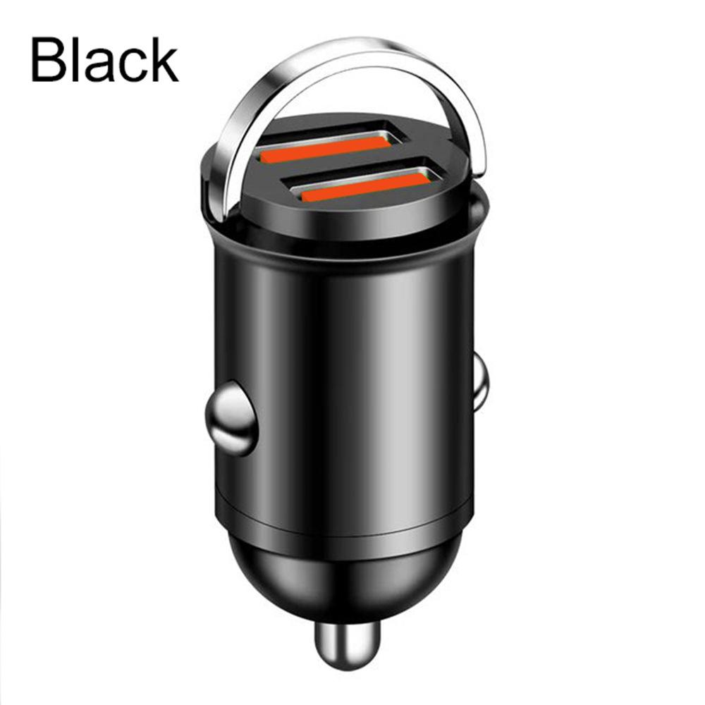 200W Metal Alloy Mini Car Charger Car USB Charger Super Fast Charging Dual Ports USB-A USB-C Hidden Phone Car Charger Adapter