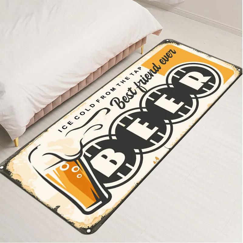 

Ковер в комнату с принтом пива Кухонный коврик Коврик для ванной Кухонные коврики для пола Моющиеся Мягкие Коврики для входной двери Декор для домашнего декора 40x60cm 16x24 inch