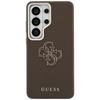 Funda Guess Grained con Logo Metálico 4G Grande para Samsung Galaxy S26 Ultra Marrón